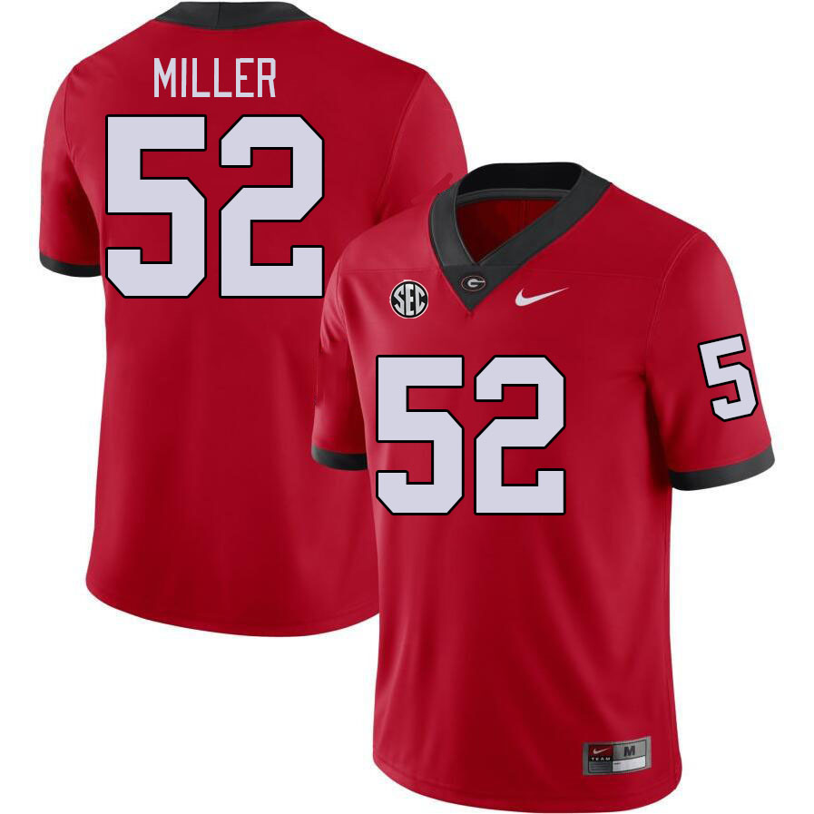 Men #52 Christen Miller Georgia Bulldogs College Football Jerseys Stitched-Red